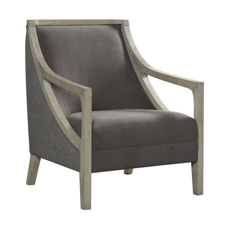 Dayna Transitional Whitewash and Gray Wooden Accent Chair