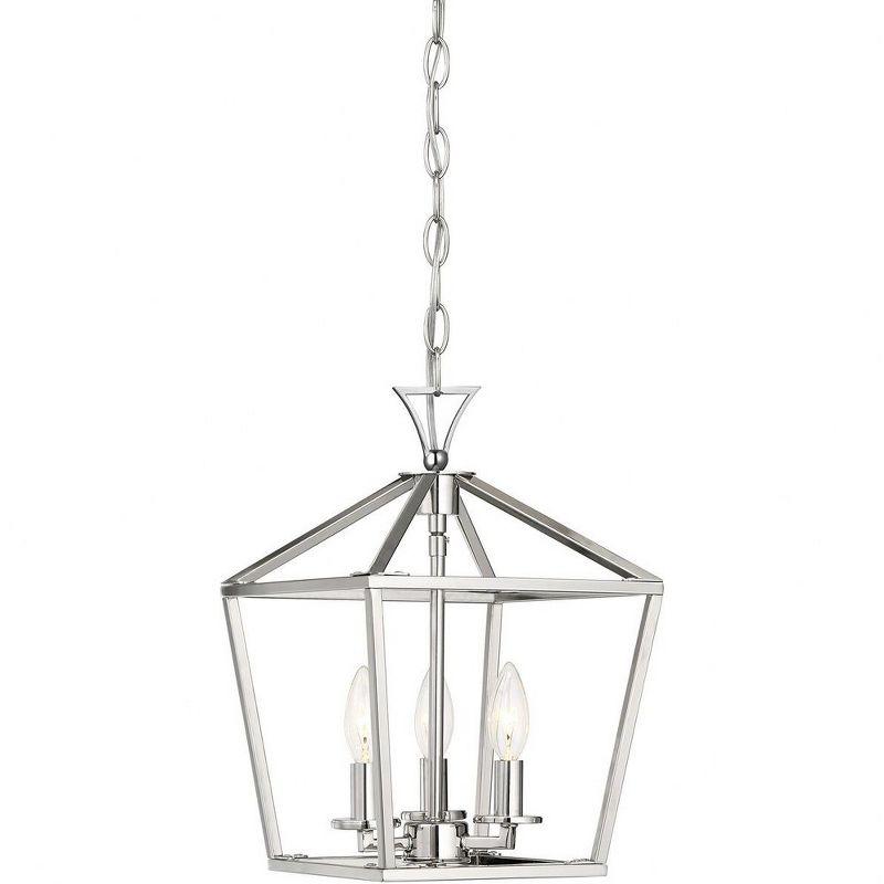 Polished Nickel 3-Light Farmhouse Pendant Chandelier