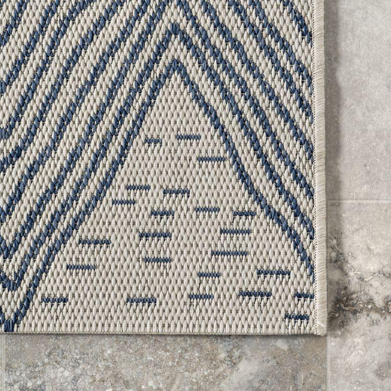 Coastal Breeze Blue Chevron 29'' Synthetic Runner Rug