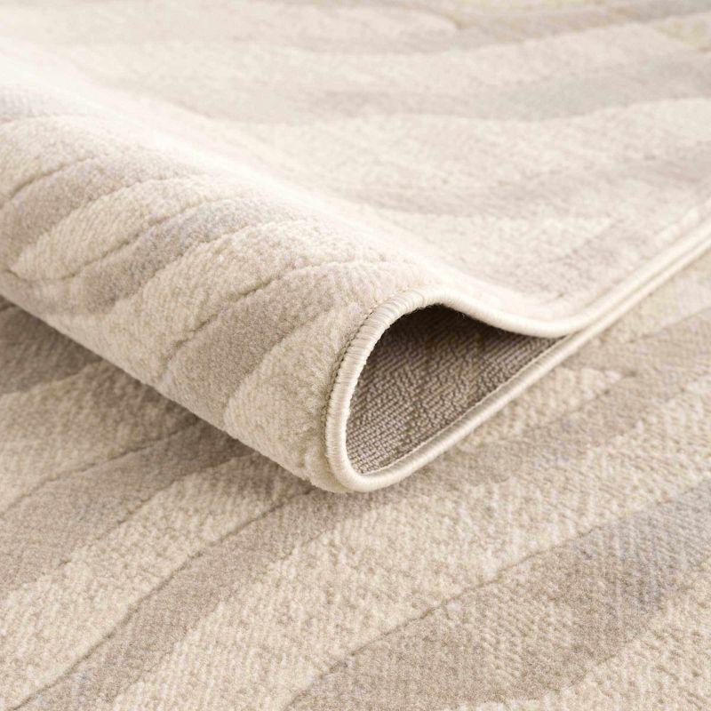 Hauteloom Beige Manteca Zebra Print Area Rug