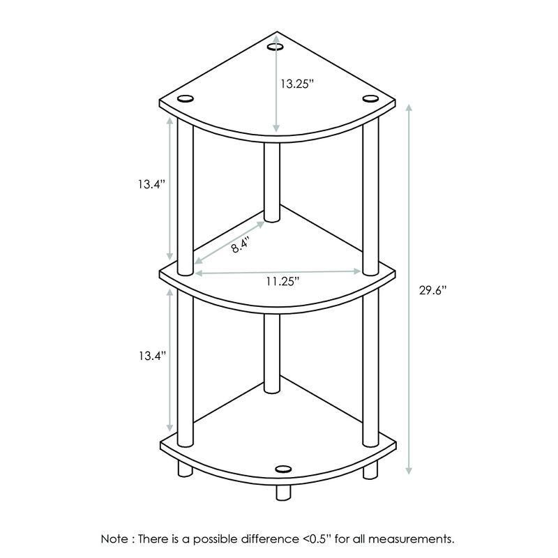 Black Corner 3-Tier Composite Wood Display Shelf