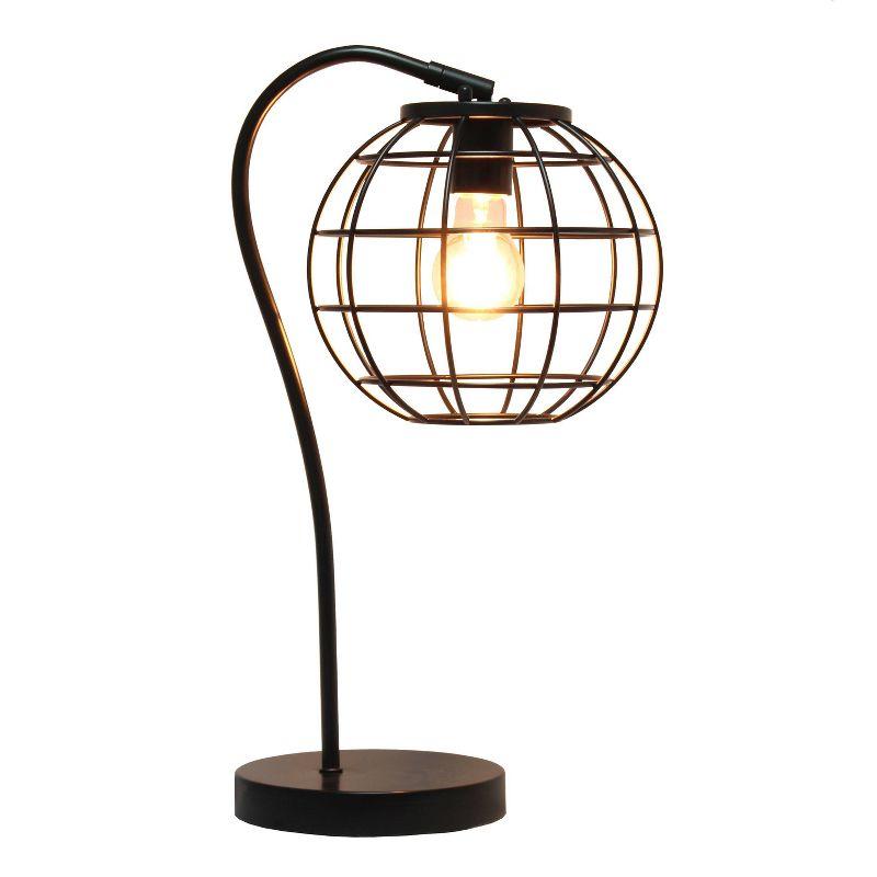 Metal Arched Cage Table Lamp Black - Lalia Home: Retro Industrial, No Assembly, UL Listed