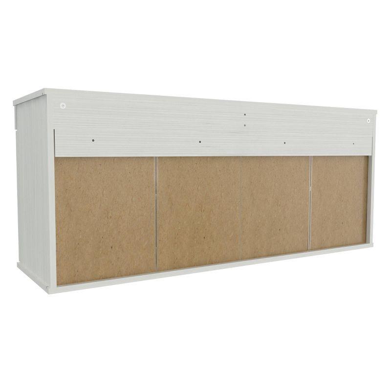 2 Doors Wall Mounted Buffet Cabinet White - Inval: Transitional Style, Adjustable Shelves, Melamine Finish