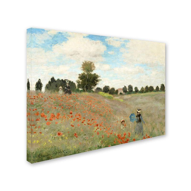 Claude Monet Wild Poppies Landscape Canvas Art in 47" x 35"