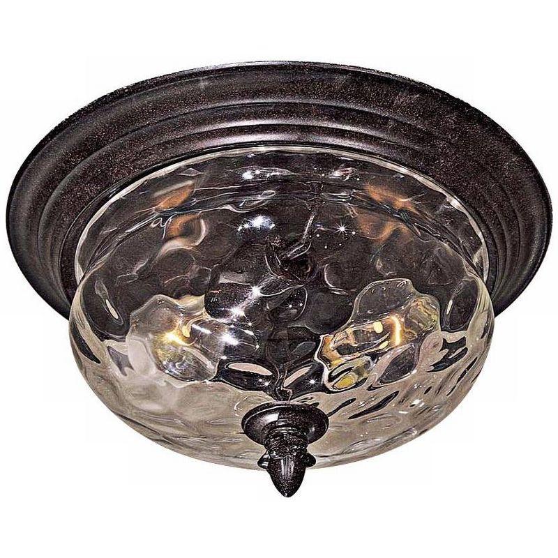 Minka Lavery Industrial Outdoor Ceiling Light Fixture Corona Bronze Damp Rated 7 1/2" Clear Hammered Glass for Post Exterior Barn