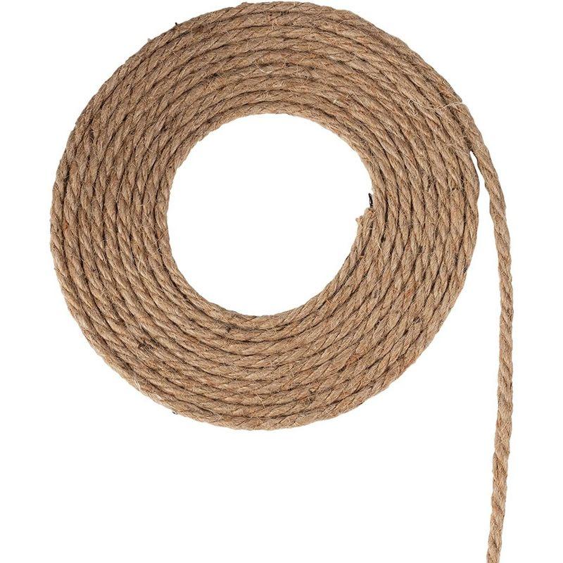 Bright Creations 100 Feet 5mm Thick Twisted Nautical Rope for Crafts and Gift Wrapping - Decorative Hemp Jute String Twine (Brown)