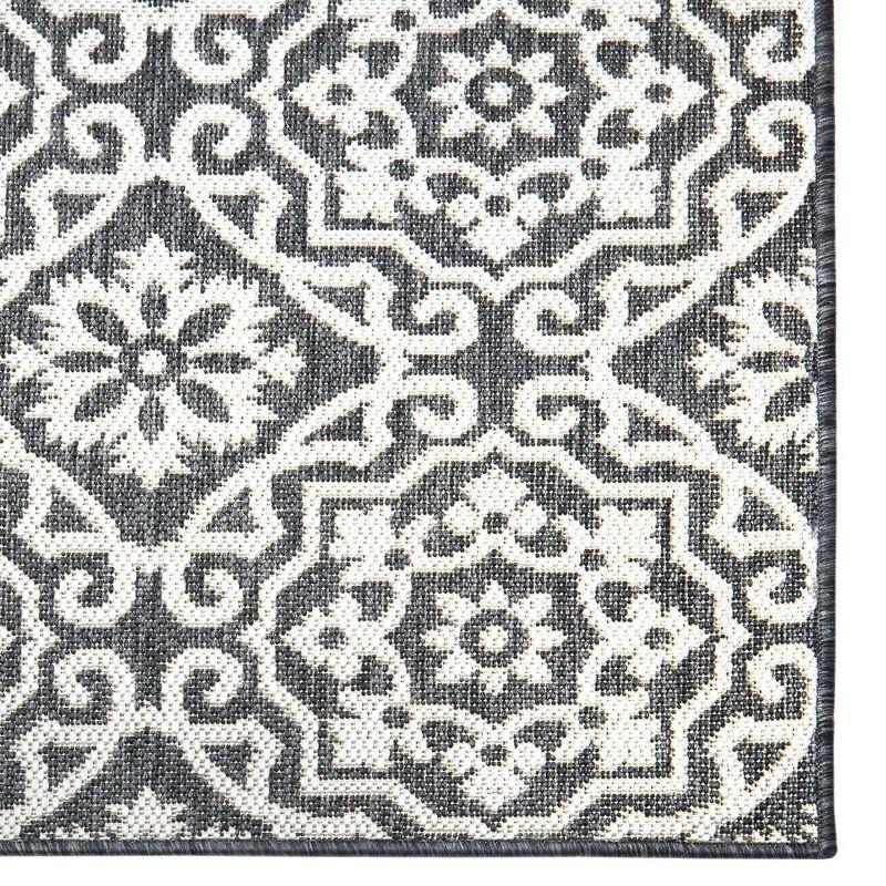 Nicole Miller New York Patio Country Danica Geometric Indoor/Outdoor Area Rug, Black/Grey
