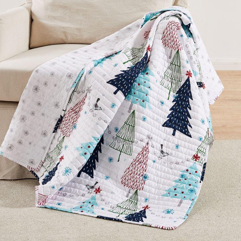 White Pine Multicolor Reversible Quilted Christmas Throw