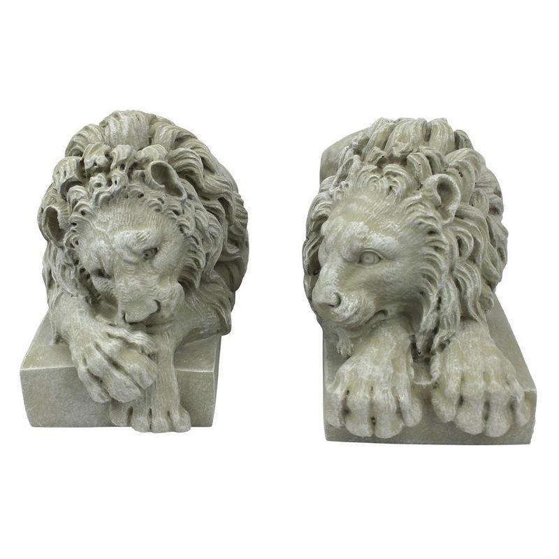 Majestic Resin Lion Statue in Faux Stone Finish