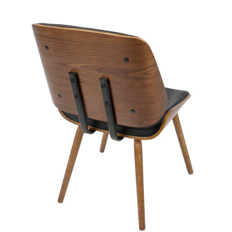 Lombardi Mid Century Modern Dining/Accent Chair Faux Leather Black - Lumisource: Set of 2, Wood Legs, Padded Seat