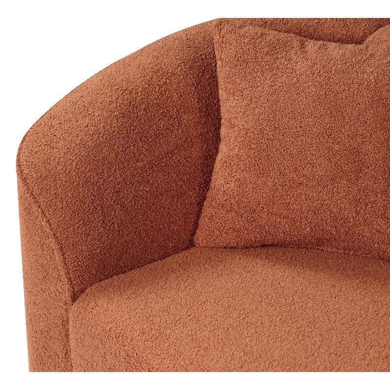 Christopher Knight Home Godwin 87.5" Modern Upholstered 3 Seater Curved Sofa, Orange