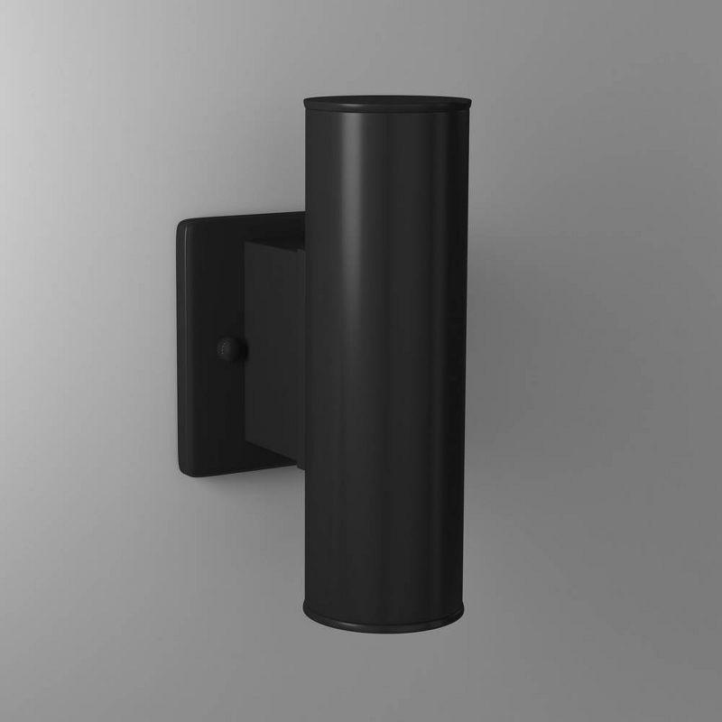 2-Light Riga Outdoor Wall Light Matte Black - EGLO: ETL Listed, Integrated LED, Adjustable Head Tilt, Iron Body