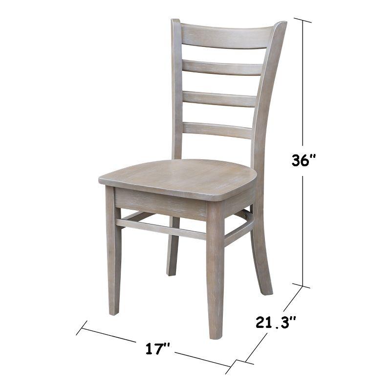 Washed Gray Taupe Ladderback High Wood Side Chair