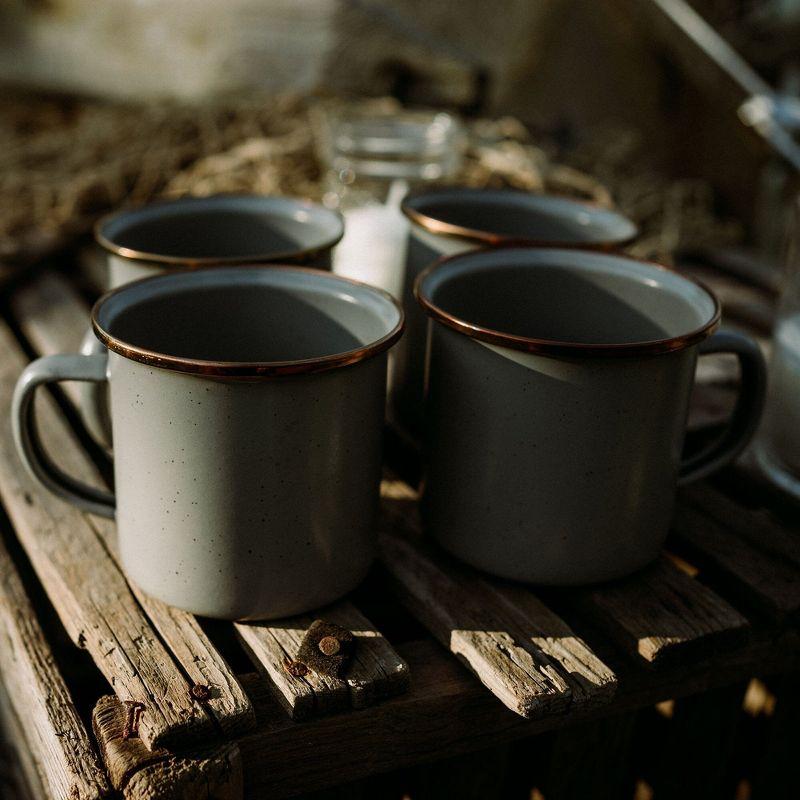 Barebones Enamelware Dining Collection - Slate Gray, Enamel Cup Set