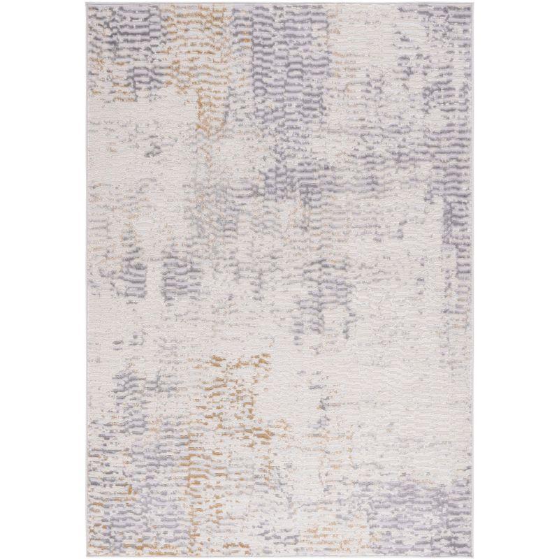Palma Erica Abstract Gray Square Synthetic Rug - 6'7" x 6'7"