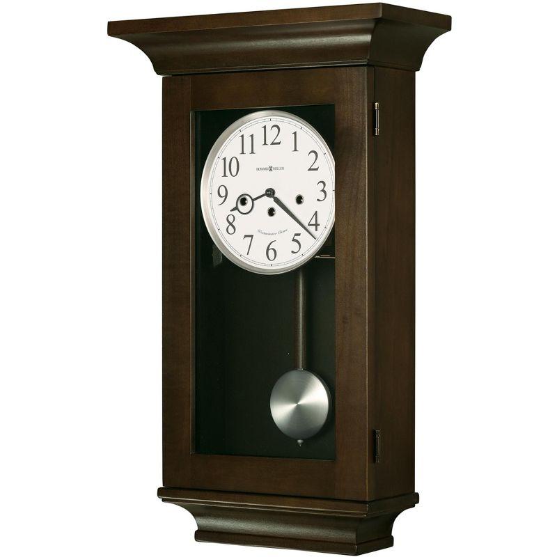 Oversized Contemporary Espresso Wooden Wall Clock with Nickel Pendulum