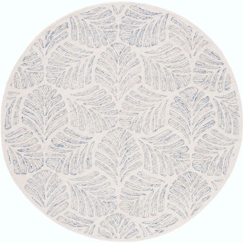 Martha Stewart Jardin - MSR3529 - Indoor Hand Tufted Area Rugs - Ivory/Blue - 6' Round