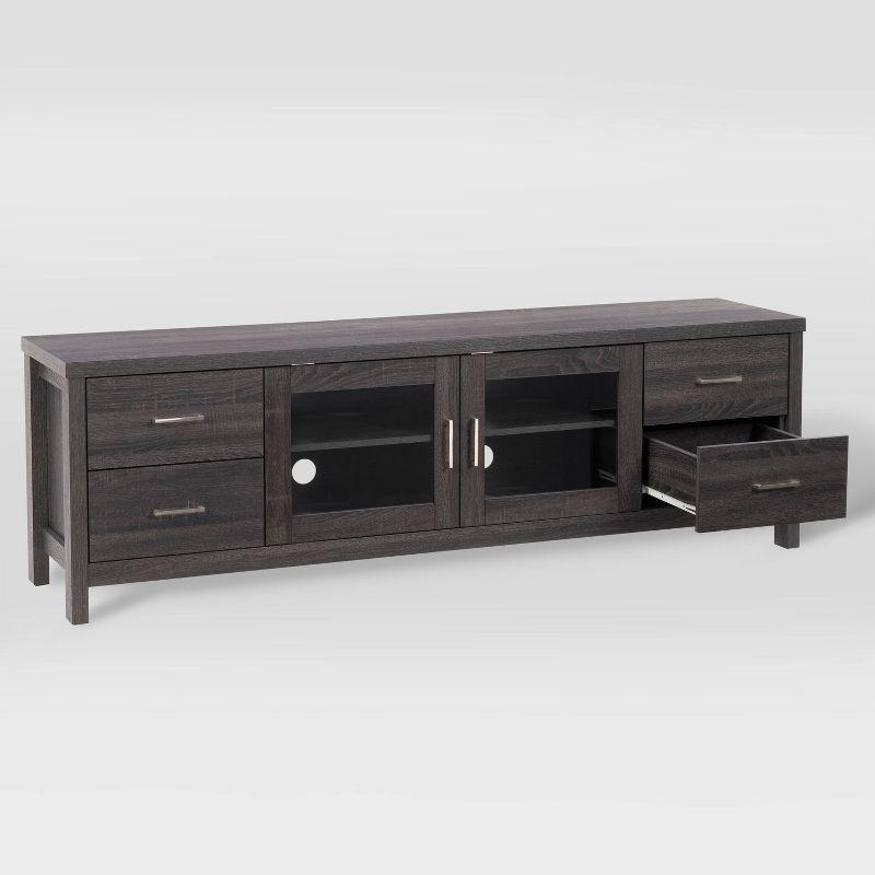 Hollywood Cabinet with Doors TV Stand for TVs up to 80" Dark Gray - CorLiving: Entertainment Center, Media Storage