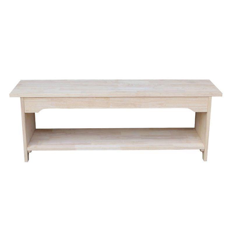 Brookstone 48" Unfinished Parawood Bench with Storage Shelf