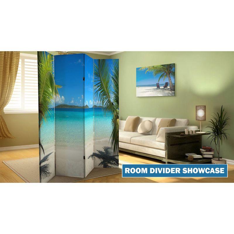 7 ft. Tall Bamboo Tree Shoji Screen - Honey (5 Panels): Oriental Furniture, Hardwood Frame, Metal Hardware