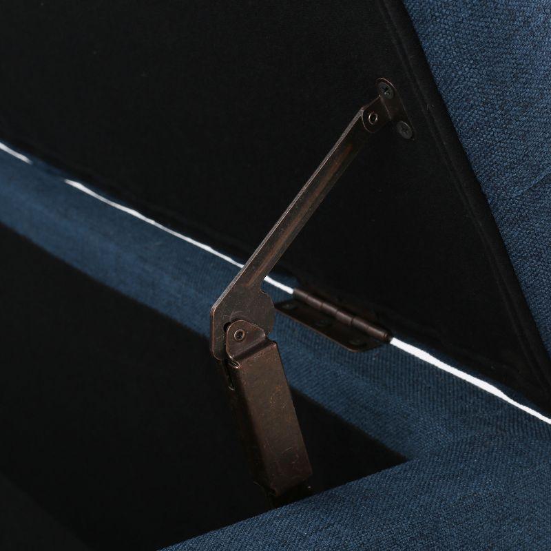 Ottilie Storage Ottoman Dark Blue - Christopher Knight Home: Upholstered Bedroom Seating with Tufted Lid