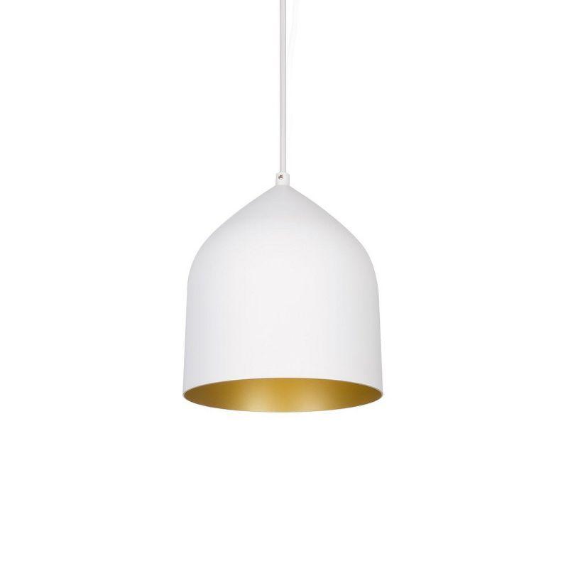 Helena White and Gold Acorn-Shaped LED Pendant Light