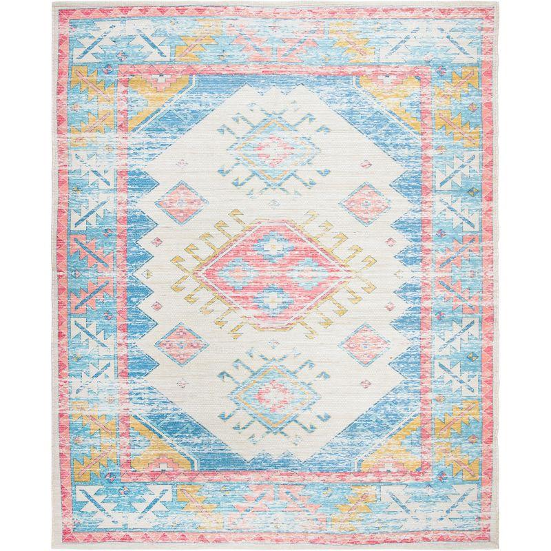 Saffron SFN509 Hand Loomed Indoor Area Rug - Cream/Blue - 8'x10' - Safavieh