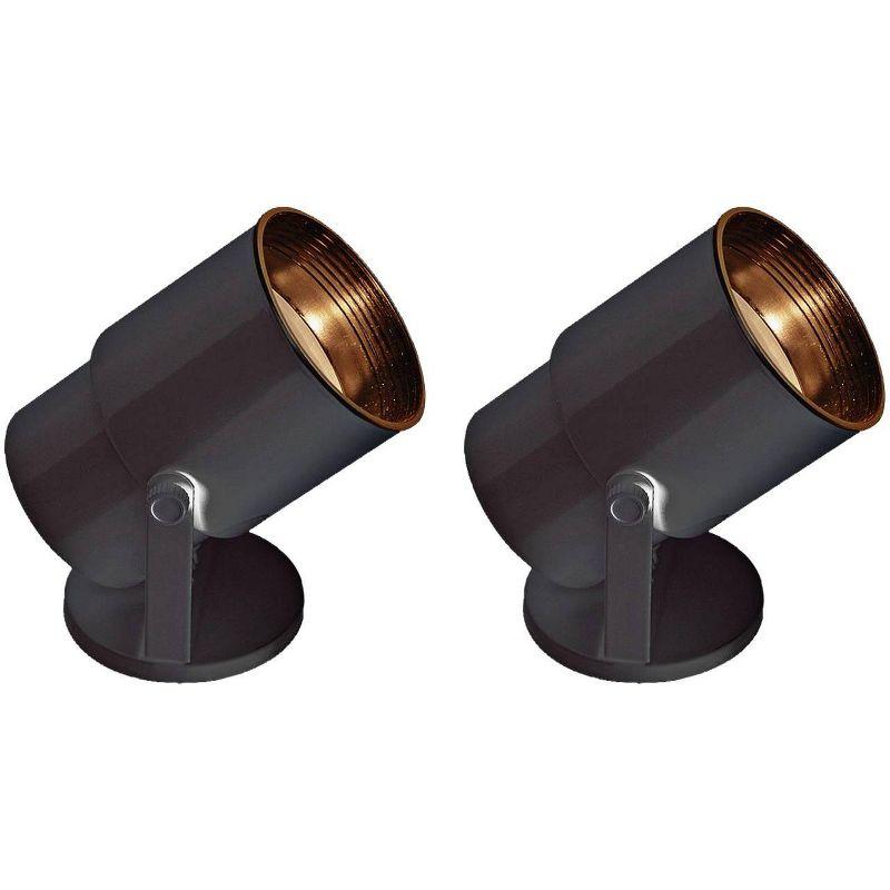Pro Track Set of 2 Small Uplighting Indoor Accent Spot-Lights Plug-In Directional Adjustable Floor Plant Home Decorative Art Desk Black Finish 8" High