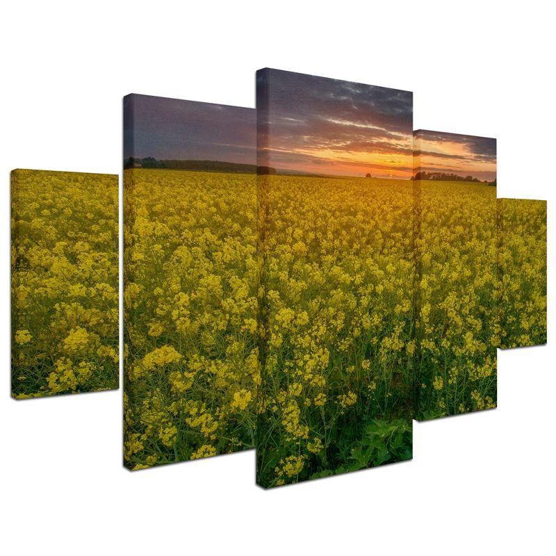 Trademark Fine Art - Mathieu Rivrin 'Yellow Planet' Multi Panel Art Set