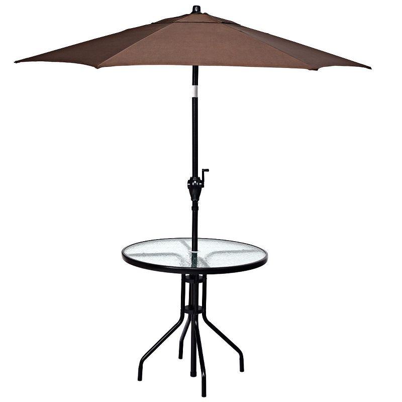 Costway 32''Outdoor Patio Round Table Tempered Glass Top