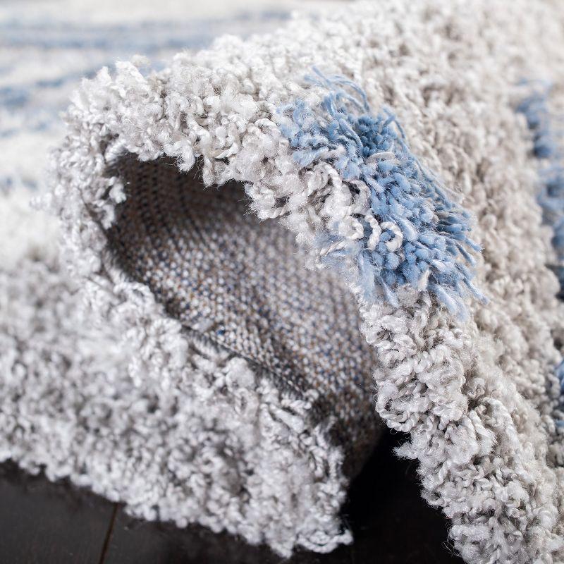 Horizon Shag 800 HZN890 Machine Made Accent Rug - 3'x5' - Grey/Blue - Safavieh