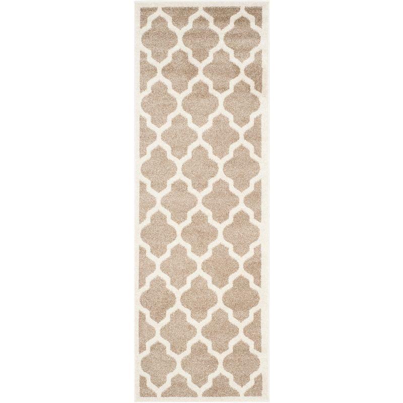 Wheat and Beige Hand-Knotted Reversible Synthetic Area Rug 27"x13"