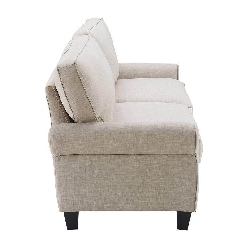 Serta Copenhagen 78" Sofa Couch for Two People with Pillowed Back Cushions and Rounded Arms