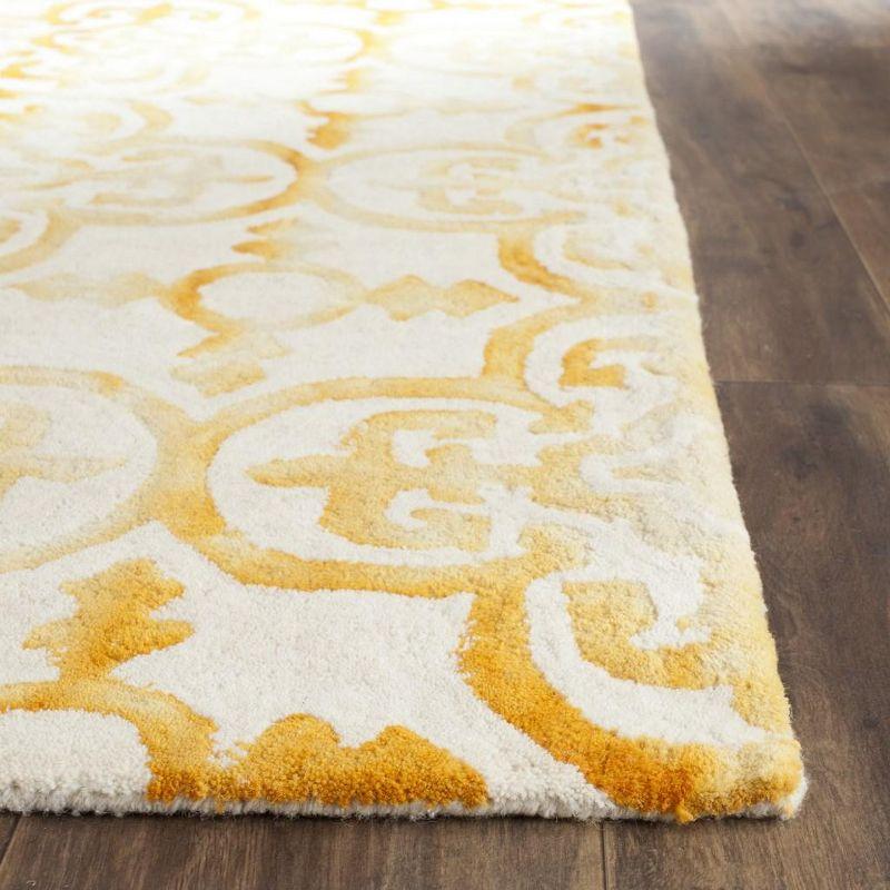 Ivory Gold Hand-Tufted Wool Area Rug 4' x 6'