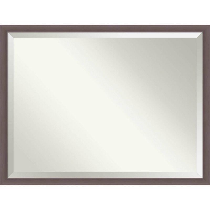 Plastic Framed Wall Mounted Accent Mirror in Nickel