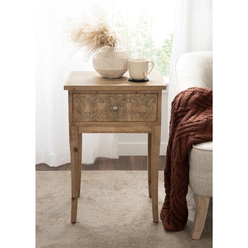 Kate and Laurel Cassetta Rectangle Wood Side Table, 19x14x28, Rustic Brown
