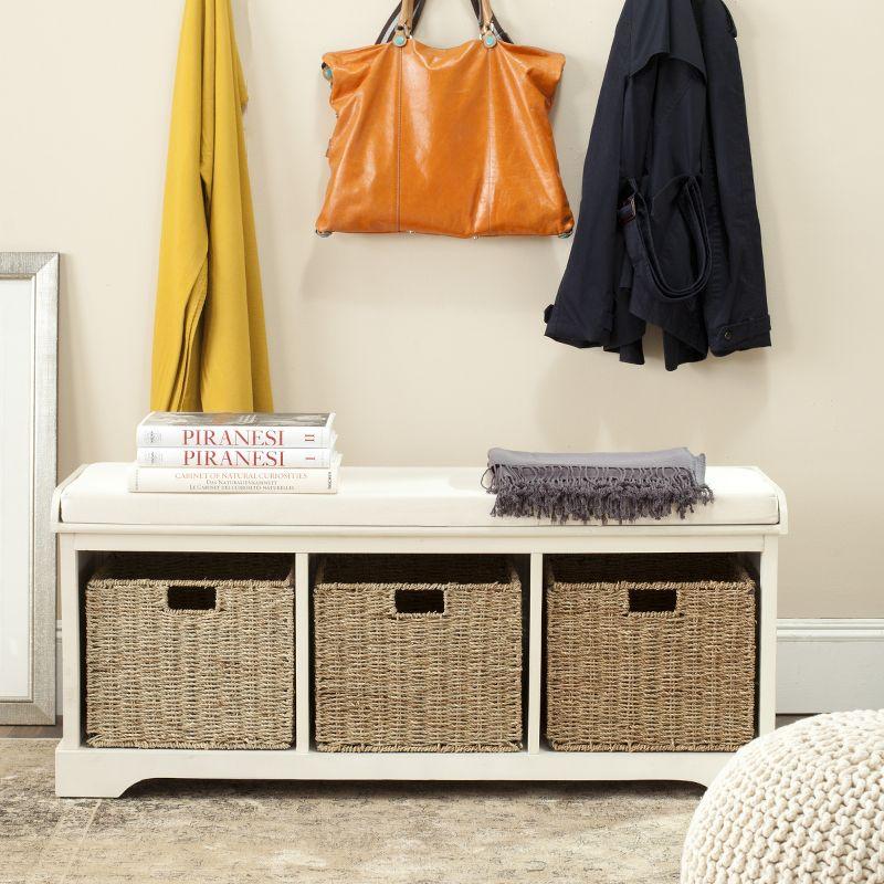Lonan Storage Bench - AMH5733 - Vintage White - Safavieh Couture