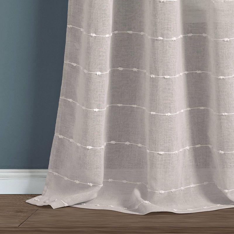 Farmhouse Textured Sheer Polyester Sheer Curtain Pair (Set of 2)