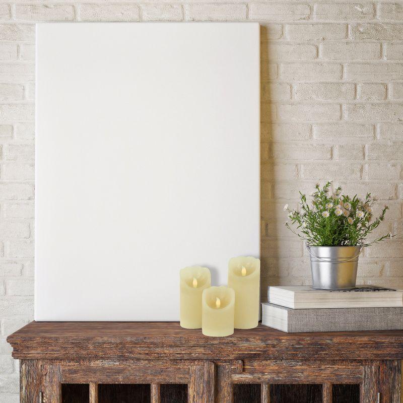 Northlight LED Operated Flameless Pillar Candles - 6" - Cream - Set of 3
