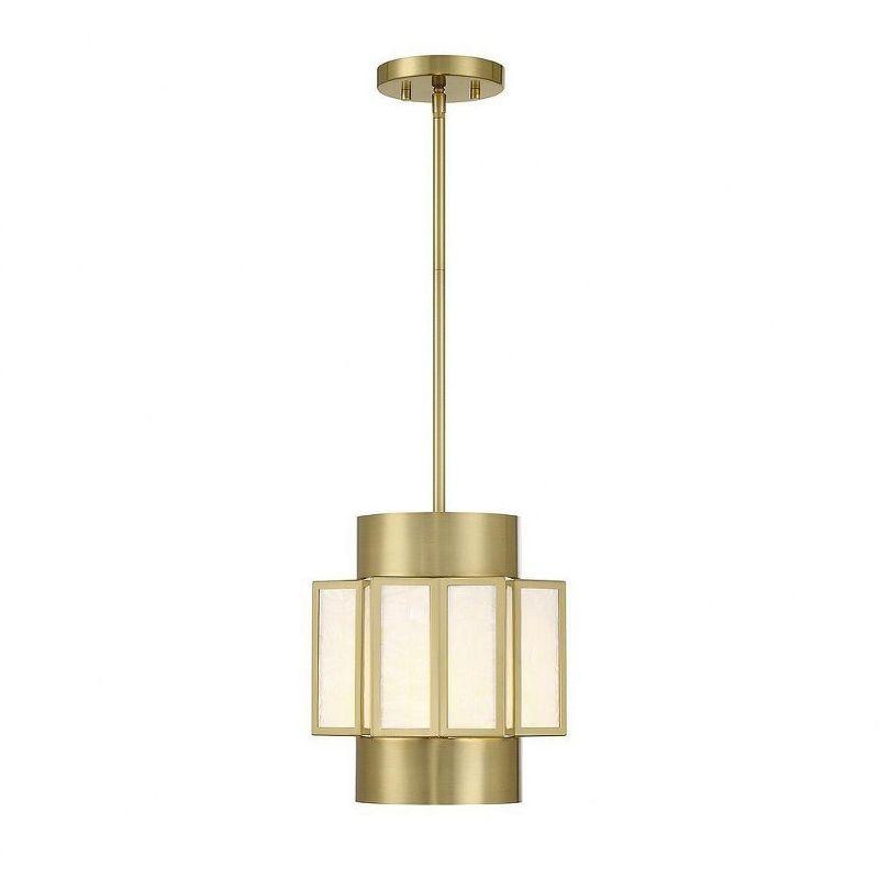 Gideon Warm Brass 3-Light Pendant with Capiz Shell