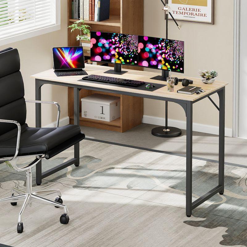 FDW Computer Desk 47 inch Length Study Writing Table, Adjustable feet, Modern Furniture for Home Office, Nature