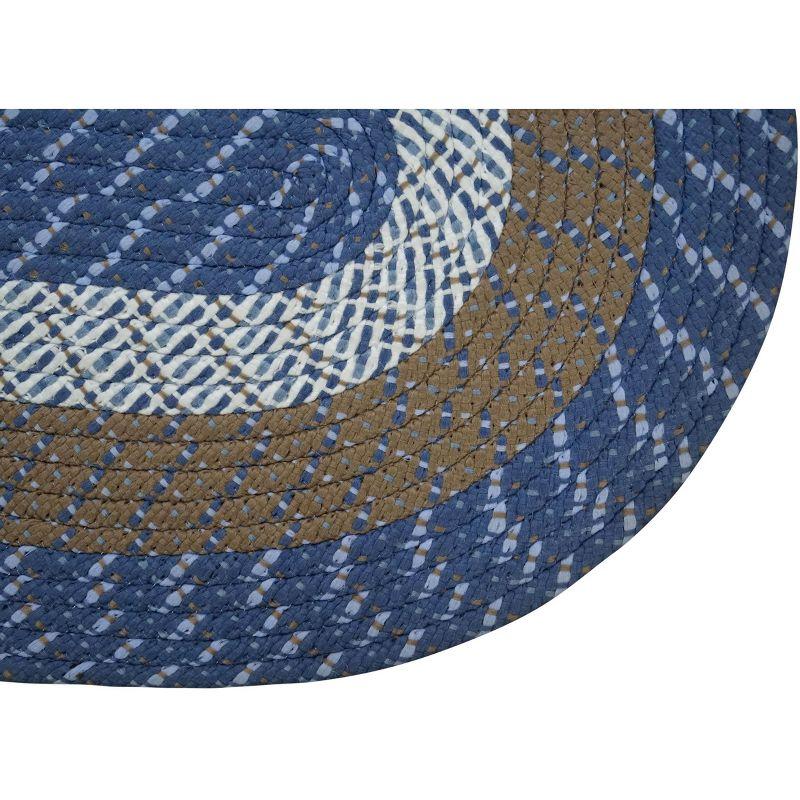 Chambray Stripe Braided 8' x 10' Oval Synthetic Rug