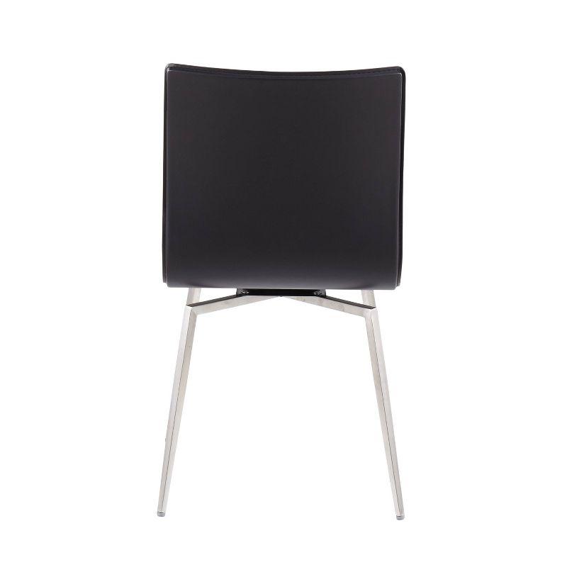 Set of 2 Mason Contemporary Dining Chairs: Swivel Base, Faux Leather, Steel - LumiSource