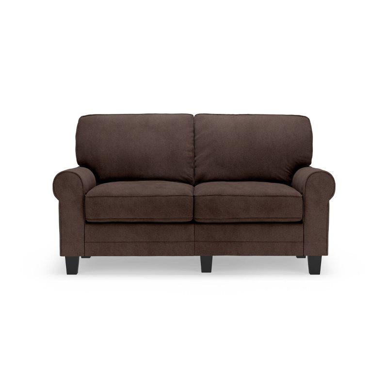 Serta Copenhagen 61" Rolled Arm Sofa, Easy Care Fabric, Soft Pillow Back, Pocket Coil Seat Cushions