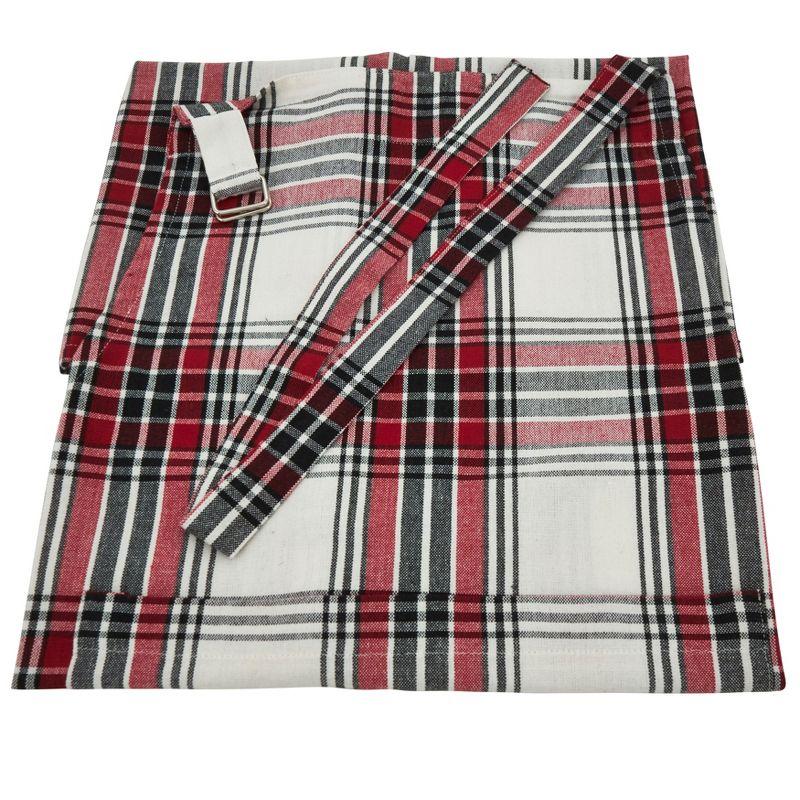 Saro Lifestyle Saro Lifestyle Cotton Apron With Plaid Apron, Multi, 24"x36"