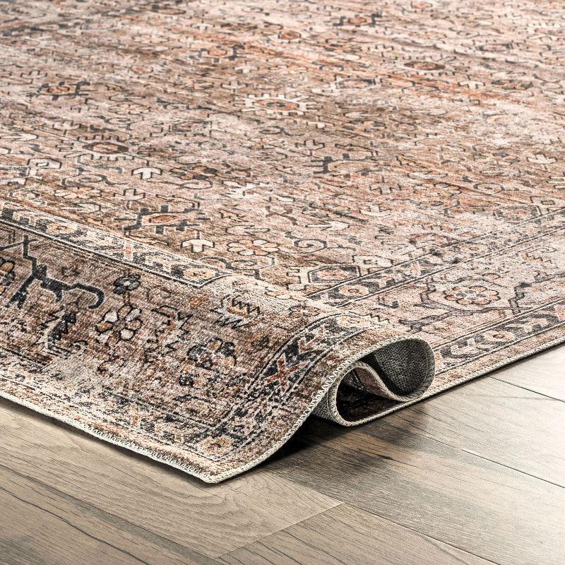 Lauren Liess x Rugs USA Myrtle Vintage Machine Washable Beige/Brown/Black Area Rug