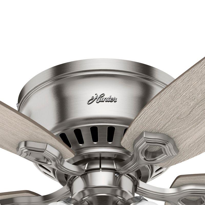 Builder Low Profile 52" 5 - Blade Flush Mount Ceiling Fan with Lights and Pull Chains