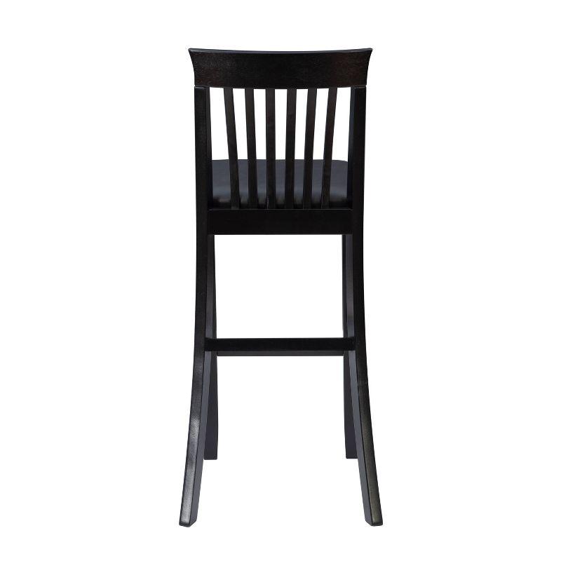 30" Torino Craftsman Padded Seat Barstool Hardwood/Dark Cherry - Linon: Rubberwood, 31" High