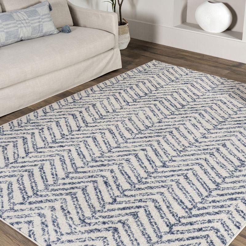 Nuloom Rosanne Chevron 7x9 Indoor Area Rug for Living Room Bedroom Dining Room Kitchen, Blue/Ivory