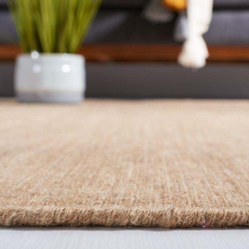 Beige Flat Woven Handmade Wool Cotton Area Rug